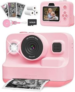 Anchioo Instant Print Camera for Kids, 2.4 Inch Screen Camera with 3 Print Paper, Birthday Gift for Girls Boys Age 3-12, 1080P Instant Camera Toys for 3 4 5 6 7 8 Year Old - Pink