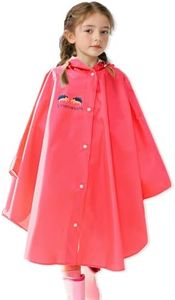 GAMYPET Toddler Rain Poncho Outwear Hood Rain Gear Boy and Girl Cartoon Rainwear Jacket Cute Light Weight Kids Rain Coat