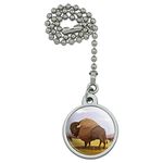 GRAPHICS & MORE American Bison Buffalo Herd on The Plains Ceiling Fan and Light Pull Chain