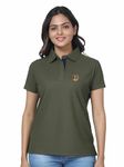 STELLERS Women's Premium Golf Polo T-Shirt Wrinkle Free Quick Dry Lightweight Feather Touch Feel Regular Fit Olive Green XLarge