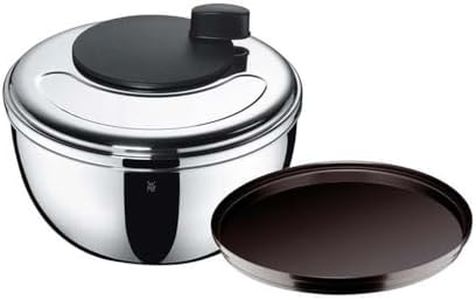 WMF Gourmet Salatschleuder 25,4 cm, Cromargan Edelstahl poliert, Kunststoffsieb, spülmaschinengeeignet