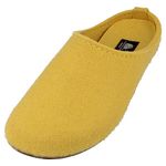 HAFLINGER Everest Fundus Felt Slippers in Simple Design, light yellow, 38 EU