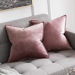 MIULEE Pack of 2 Velvet Soft Decorative Square Throw Pillow Case Flanges Cushion Covers Pillowcases for Livingroom Sofa Bedroom with Invisible Zipper 45cm x 45cm 18x18 Inch Set of Two Jam