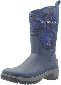 CNSBOR Men’s Rain Boots Waterproof Rubber Insulated Boots Durable Slip Garden Boots Fishing Mud Boots Knee Boots for Industrial Working Protective Footwear