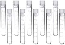 50pcs Test Tubes Clear Plastic Test Tube for Laboratory Scientific Experiments Storage 10ml