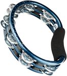 Meinl Percussion Headliner Hand Tambourine - 2-Row Tambourine - With Curved Handle - ABS Plastic / Aluminum, Blue / Silver (TMT1A-B)