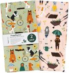 Puppington Dog Kitchen Towels for Plant Lovers - Gardening Gifts for Women & Dog Lovers - Dish Towels Dog Mom Gifts for Gardeners 2-Pack (Spring Pups)