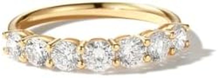 AGVANA 1.2 Ct. Tw. Lab-Grown Diamond Eternity Band Ring in 14K Solid Gold Anniversary Wedding Band Ring | Stackable Rings for Women (D-E Color, VS Clarity), Ring Size 9