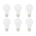 Amazon Basics 60W Equivalent, Soft White, Dimmable, 10,000 Hour Lifetime, A19 LED Light Bulb | 6-Pack