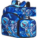 3PCS Dinosaur Backpack for Boys, 16" Kids Bookbag and Lunch Box, Preschool Backpacks for Elementary Students