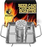 MOUNTAIN GRILLERS Beer Can Chicken Roaster Stand - Stainless Steel Holder - Barbecue Rotisserie Rack for the Grill, Oven or Smoker - Dishwasher Safe - Includes 4 Vegetable Spikes