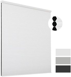 Joydeco Cellular Shades Cordless, Blackout Shades Cellular Blinds for Indoor Windows, Blackout Blinds Honeycomb Blinds Window Shades for Thermal Insulated & Noise Reduction (White, 35" W x 64" H)