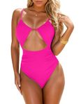 Vozobi Womens One Piece Swimsuit Tummy Control Bathing Suit Sexy Flattering Cheeky High Cut Out Cute Ladies Swimwear Rose