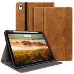 H HOLIMET Case for iPad Air 11 inch 2024 M2, iPad Air 4th & 5th Generation 10.9 Inch 2022/2020 with Pencil Holder Soft Back Shockproof Protective Vegan Leather