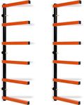 ECOTRIC Max 600 lb Steel 6 Shelf Lumber Storage Rack Wall-Mounted Wood Pipes Rack