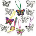 Baker Ross ET815 Butterfly Mini Suncatcher Decorations (Pack Of 12) For Kids Arts and Crafts