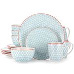 LIVINGBasics 16-Piece Dinnerware Set, Blue, Service for 4