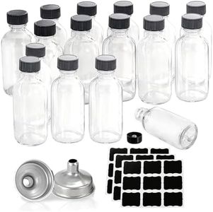 Z-synka 16Pack Bourbon Sample Bottles 2oz,Wellness Shot Glass Bottles for Tincture,Tasting,Juice,Wellness,Ginger Shots,Bourbon Whiskey,Vanilla Oils,Hot Sauce,Mini Travel Essential Bottles,NO Leakage