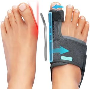 TENICORE 1 Pair Bunion Corrector Big Toe Straightener - Adjustable Bunion Splint with 2 Angle Bar, Bunion Toe Separator with Double Non-slip Strap for Day Night Support - for Women & Men