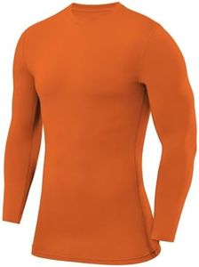 PowerLayer Maglia da Uomo e Bambino a Manica Lunga Girocollo a Compressione - Arancia, L