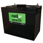 PumpSpy Deep Cycle Battery - Maintenance-free AGM Battery w/ 12V 75Ah Mounting Flexibility, 12V AGM 75Ah Ideal for Start-stop Applications, Insusceptible to Vibration, Handles High Electrical Loads