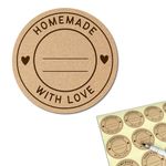 300 Pieces - Homemade with Love Stickers Labels, Baking Canning Gift Tag Labels to Write On - 50 mm