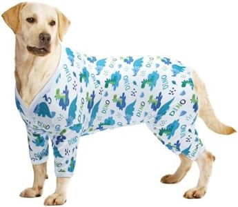 CuteBone Big Dog Clothes Pitbull Golden Retriever Post Surgery Suit Stretchy Calming Anxiety Pet Pajamas Shirts Shedding Suits Onesie for Medium/Large Sized Dogs Labrador Bully ZP22XL