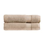 Christy Refresh Beige Hand Towels | Set of 2 | Quick Dry | Tonal and Stylish | Soft Plush Bathroom Towels | Absorbent Shower Towels | 100% Cotton 550GSM | Machine Washable | Driftwood