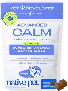 Native Pet Advanced Calming Chews for Dogs Large Breed - Anxiety Relief, Stress, Separation, Travel & Sleep Support with Melatonin for Dogs, Hydrolyzed Casein, Valerian Root & L-Tryptophan -120 Chews