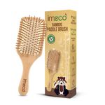 IMECO Bamboo Paddle Hair brush | 100% Natural Wooden Comb Brush | Anti-Static, Detangling & Scalp Massaging Brush | Promotes Healthy Hair & Reduces Hair Loss | Eco-Friendly & Durable | Ideal for Men & Women