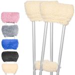 Vive Sheepskin Crutch Pads & Hand Grips - Comfortable, Breathable, Machine Washable Padding for Adults - Premium Accessory Covers for Crutches, Armpits - Latex-Free & Non-Toxic