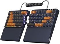 RK ROYAL KLUDGE RKS70 Wireless Gaming Keyboard, Split Bluetooth/2.4G/Wired RGB Mechanical Keyboard with 5 Dedicated Macro Keys, 75% Hot Swappable Ergonomic Keyboards for Win/Mac, Brown Switches Black