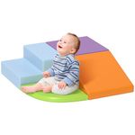 HOMCOM Soft Play 4-piece Climb and Crawl Foam Toddler Stairs and Ramp Colorful Children's Educational Software Activity Toys for Baby Preschooler Multicolour