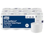 Tork OptiServe Coreless Toilet Paper White T7, Advanced, 2 Ply, 24 x 820 Sheets, 472630