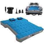 Umbrauto Inflatable Truck Bed Air Mattress for Full Size Short Truck Beds, 5.5-5.8ft, with Pump & Carry Bag. Perfect for Outdoor Adventures.,Blue