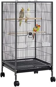 Yaheetech 40 Inch Wrought Iron Bird Cage Open-Top Parrot Cage with Rolling Stand for Parakeets Cockatiels Budgies Parrotlets Lovebirds Canary Small-Sized Birds Parrots