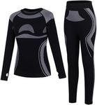 beautyin Warmth Kids Thermal Underwear Set Ski Long Underwear Johns for Cold Weather Black/Grey