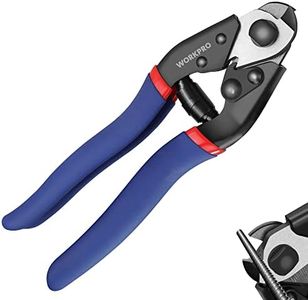 WORKPRO Cable Cutter, 7-1/2 Inch Heavy Duty Wire Rope Cutter, Chrome Vanadium Steel Jaw, For Hard Wire Ropes, Steel Wires And Aircraft Cables