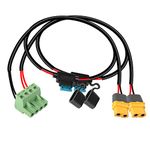 GELRHONR XT60 Female Cable, XT60 to 4 Pin Female Terminal Block Solderless Cable with 15A Fuse,16AWG Silicon Wire for RC Lipo Battery FPV Drone Portable Power Station -50CM