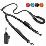 Slowton Double Dog Leash No Tangle - 360° Swivel Heavy Duty Reflective Lead with Two Padded Handles Dual Dog Splitter, Comfortable Shock Absorbing Walking Training for 2 Large Dogs(25-150 lbs)