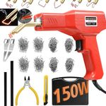 150W Plastic Welder,Plastic Welding Kit with 1000pcs Hot Staples,2pcs pp Plastic Welding Rods,Knife,Plier, Plastic Welding Machine Plastic Repair Kit for Car Bumper Crack Repair Tools(Red)