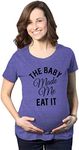 Maternity The Baby Made Me Eat It Funny Announcement Graphic Pregnancy T Shirt Funny Graphic Maternity Tee Funny Food T Shirt Funny Maternity Shirts Purple S