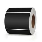 Meitaat Black Rectangle Stickers 76 x 50 MM Color Coding Rectangular Labels Vinyl Roll Self-Adhesive Waterproof Removable 500 PCS