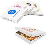 MT Products Custom Pizza Boxes 12" x 12" x 1.9" - Extra Thin White Customizable Printed Pizza Box with Logo (Pack of 5) - Made in the USA