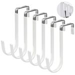 Simpolor Over The Door Hooks, 6 Pack Door Hangers Hooks with Rubber Prevent Scratches Heavy Duty Organizer Hooks for Living Room, Bathroom, Bedroom, Kitchen Hanging Clothes, Towels, Hats, Coats, Bags