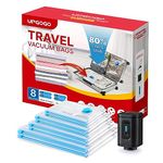 UPGOGO Travel Vacuum Bags with Prtable Electric Pump (Combo 8 Pack),Vacuum Seal Bags for Clothing,Space Saver Vacuum Storage Bags,Vacuum Travel Bags for Luggage,Travel Essentials