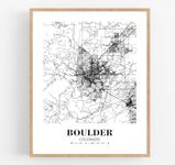 Eleville 11X14 Unframed Boulder Colorado City View Abstract Road Modern Map Art Print Poster Wall Office Home Decor Minimalist Line Art Hometown Housewarming wgn267