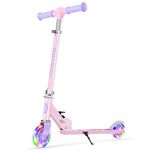 BELEEV V1 Scooter for Kids Ages 3-12, 2 Wheel Folding Kick Scooter for Children Girls and Boys, 3 Adjustable Height, LED Light Up Wheels, Lightweight Scooter with Sturdy Kickstand