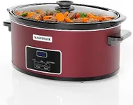 MAGNIFIQUE 6-Quart Casserole Slow Cooker with Timer and Digital Programmable - Small Kitchen Appliance for Family Dinners - Serves 6+ People - Heat Settings: Keep Warm, Low and High