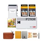 KODAK Mini 2 Retro 4PASS Portable Photo Printer (2.1x3.4 inches) Initial 8 Sheets + 60 Sheet Pack, Gift Bundle, White